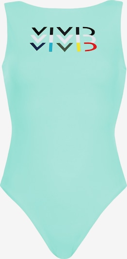 VIVID Badeanzug in aqua / rot / schwarz / weiß, Produktansicht