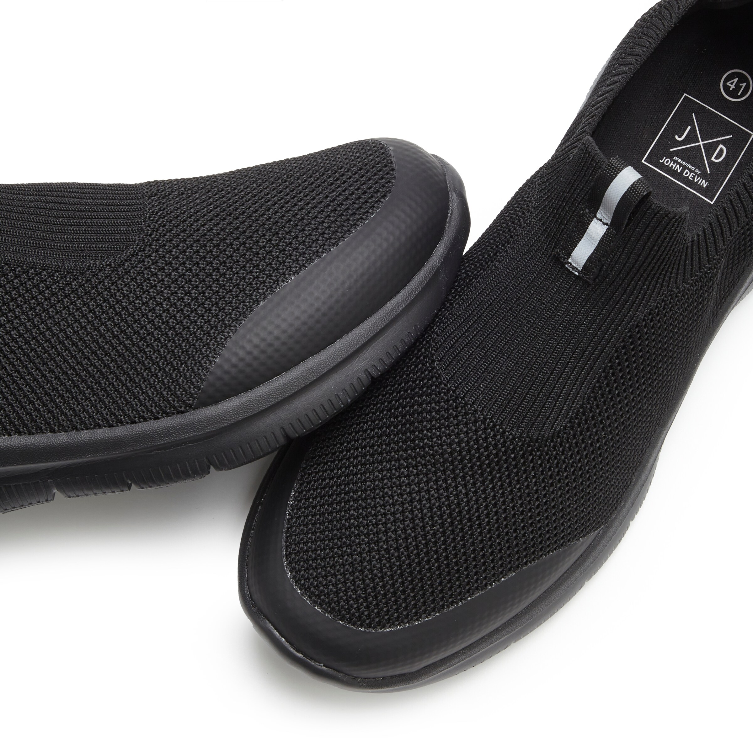 JOHN DEVIN Slip On in Schwarz