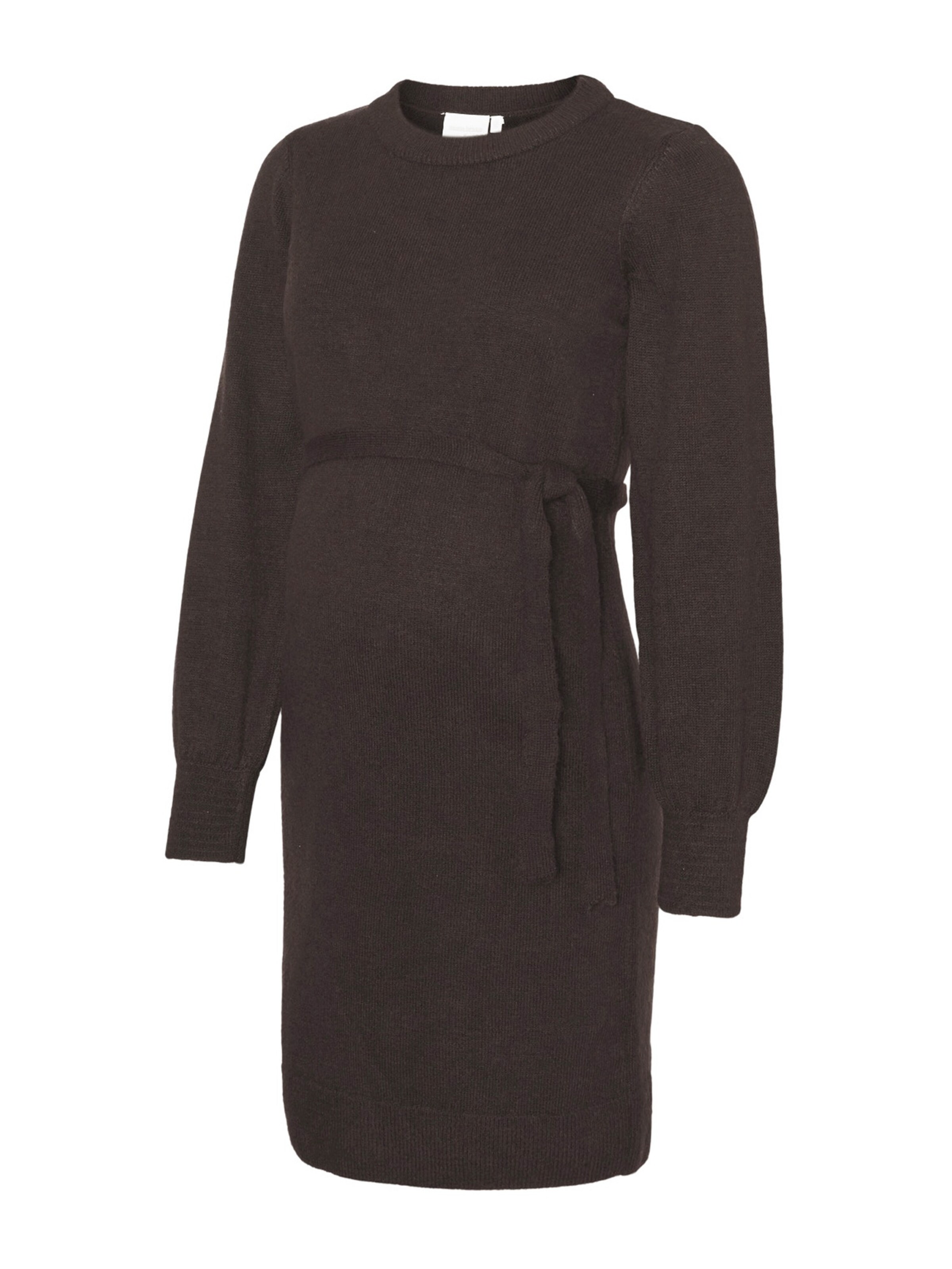 MAMALICIOUS Pletena obleka 'MLNEW ANNE' | rjava barva: sprednja stran