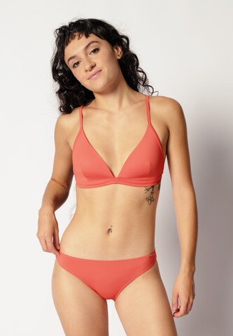 Skiny Triangle Bikini Top in Orange: front