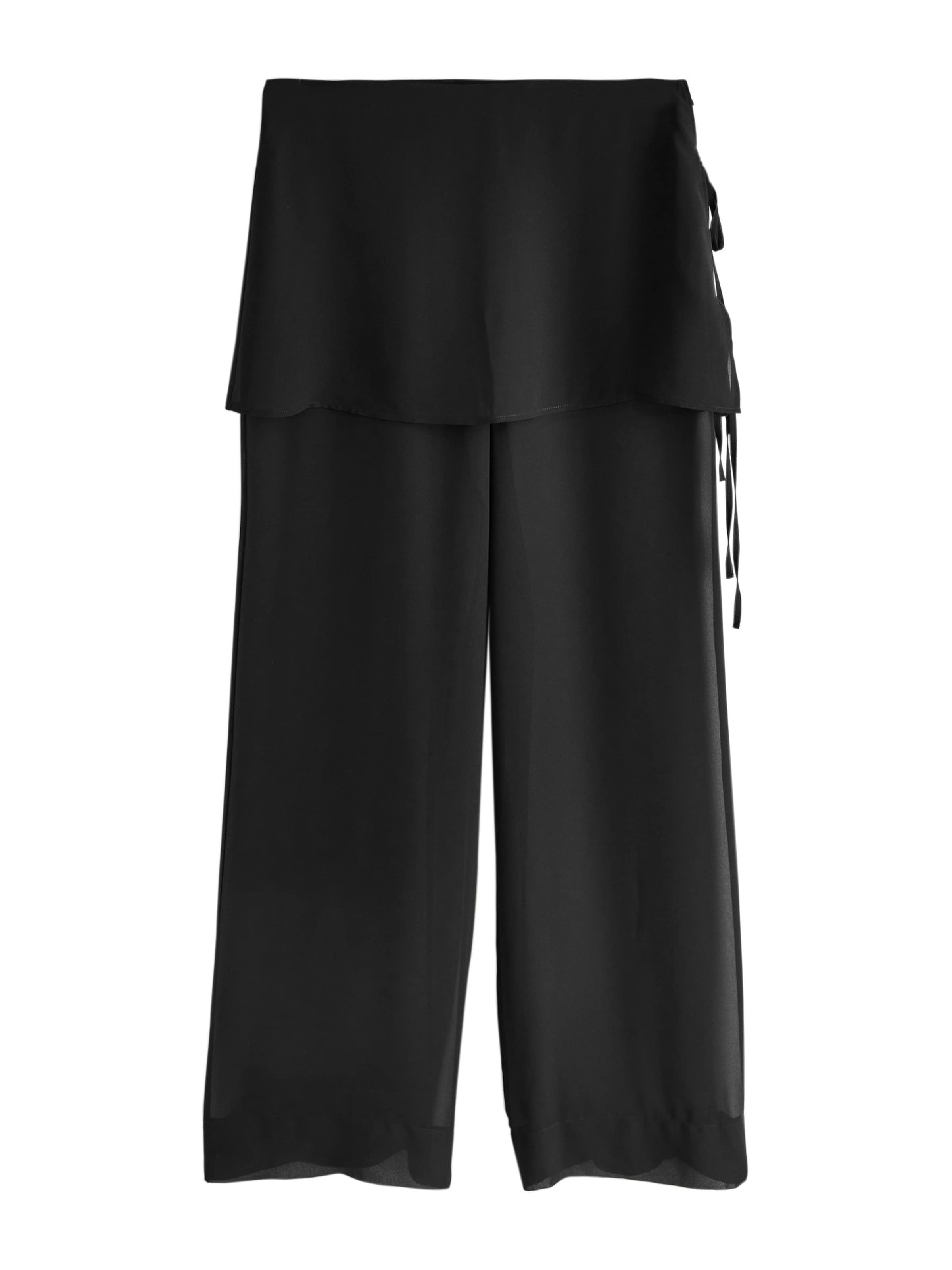 Wide Leg Pantalon Next en noir : devant