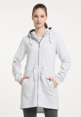 Schmuddelwedda Zip-Up Hoodie in Grey: front