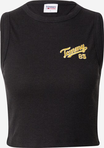 Tommy Jeans Broderad topp i svart: framsida