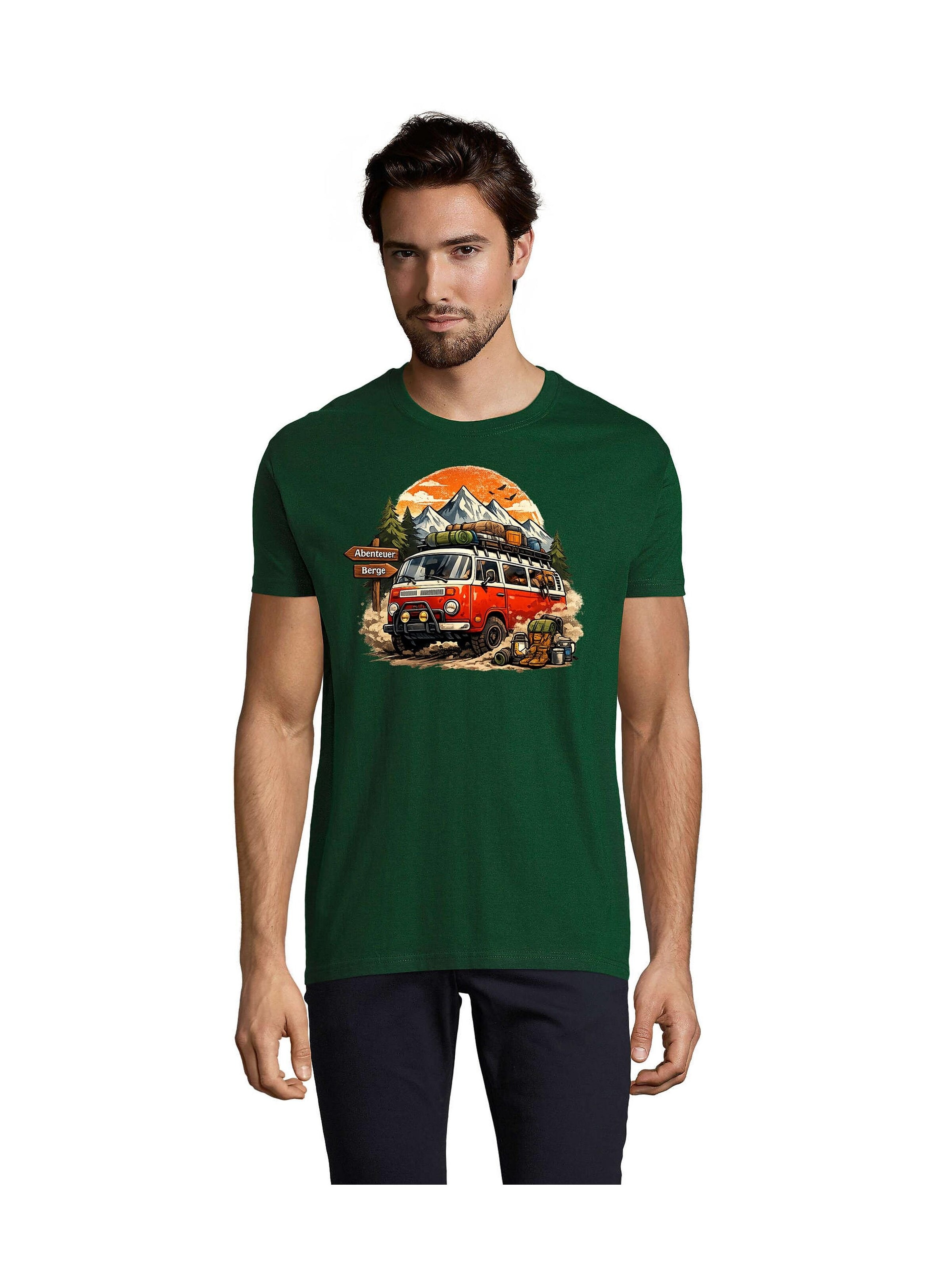 Blondie & Brownie Shirt 'BusCamper'‌‌ in 5XL in grün, Produktansicht