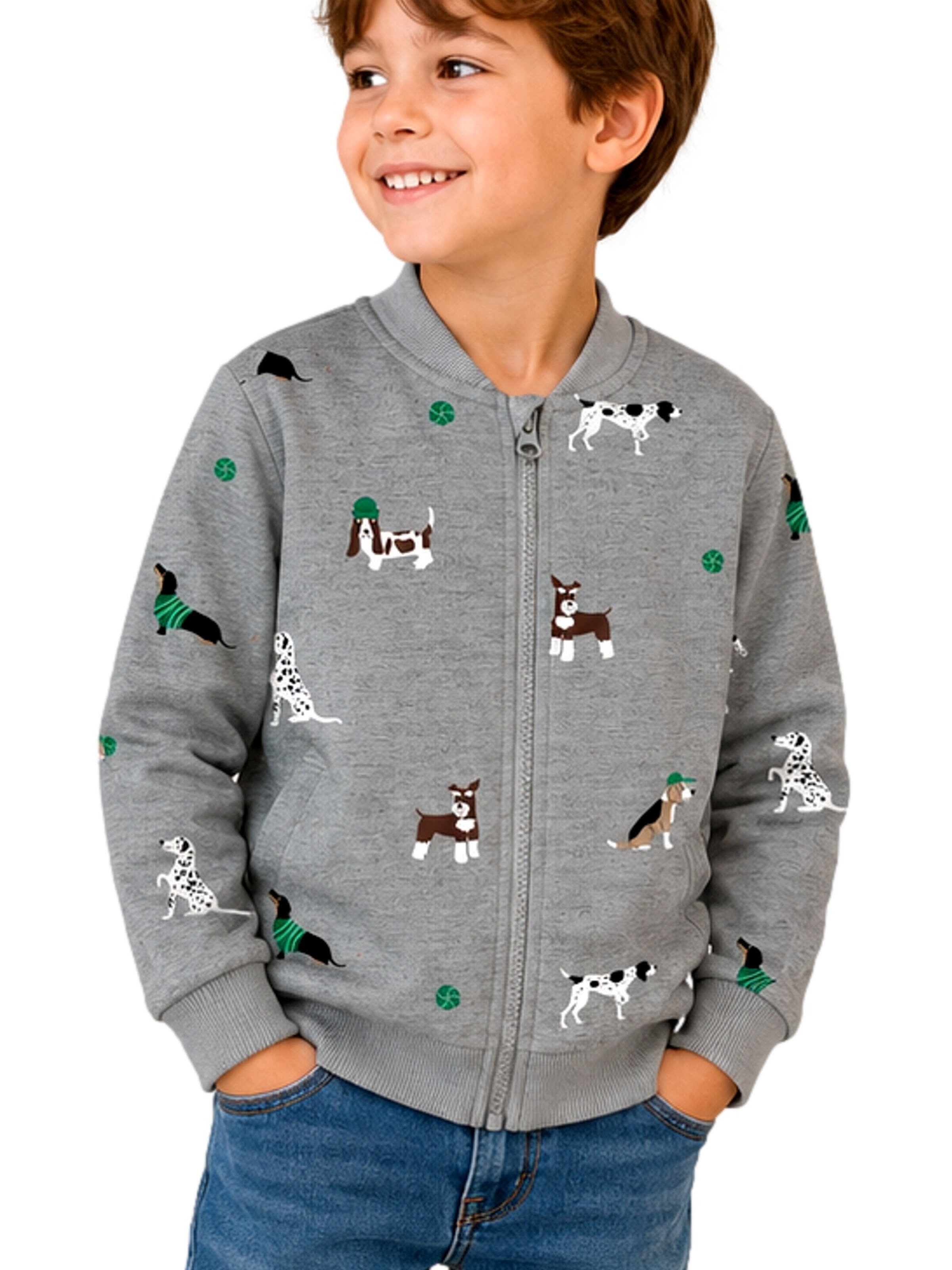 NAME IT Sweatjacke 'Naris' in Grau