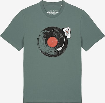 Watapparel T-Shirt 'Schallplatte' in Grün: Vorderseite