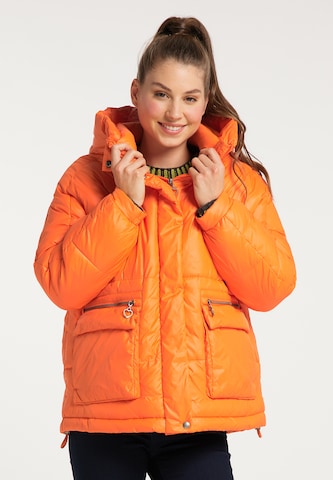 MYMO Zimska jakna | oranžna barva: sprednja stran