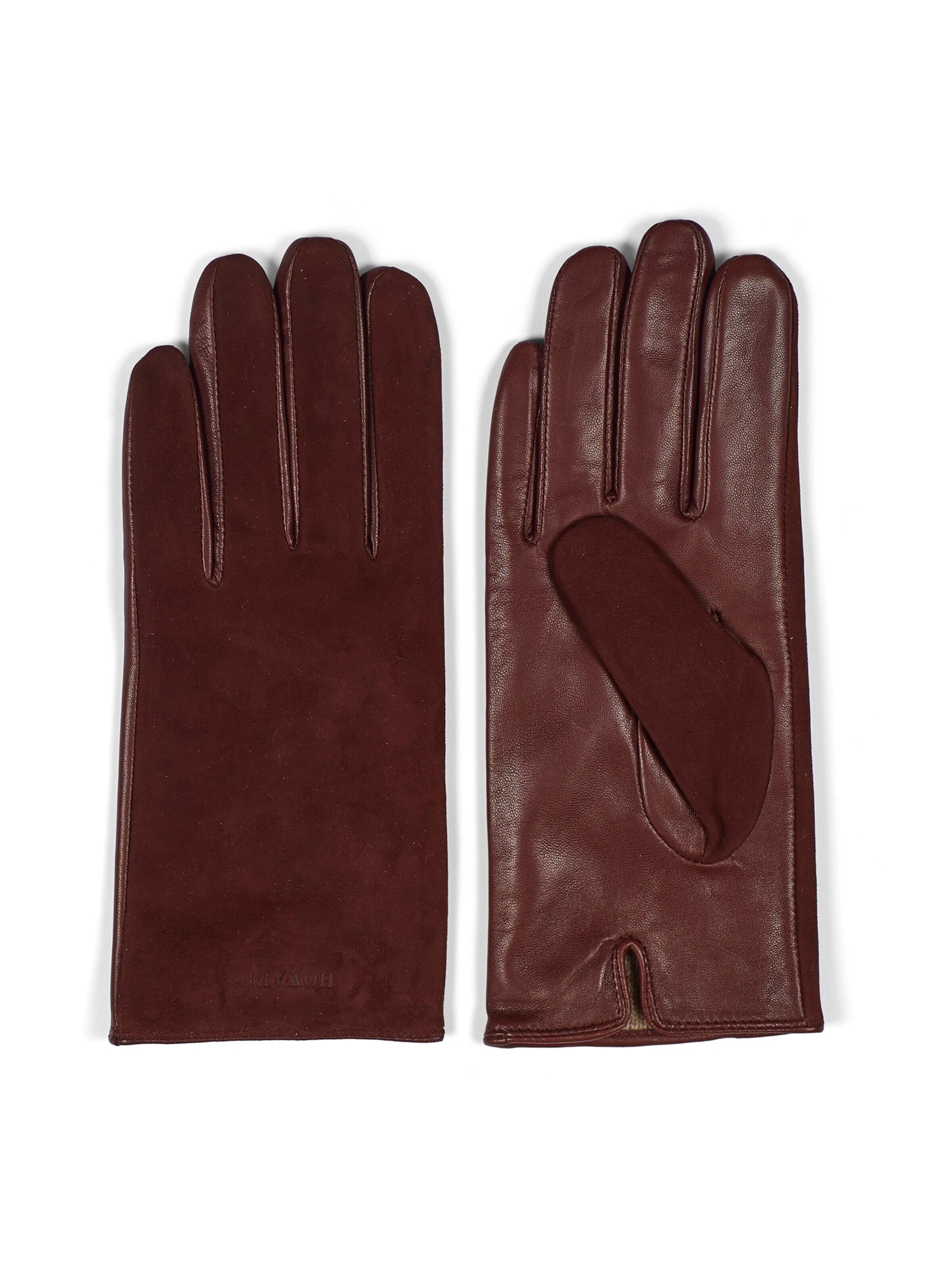 Mezzoguanti 'Women's Leather Gloves Luna Brown' di Howard London in marrone: frontale