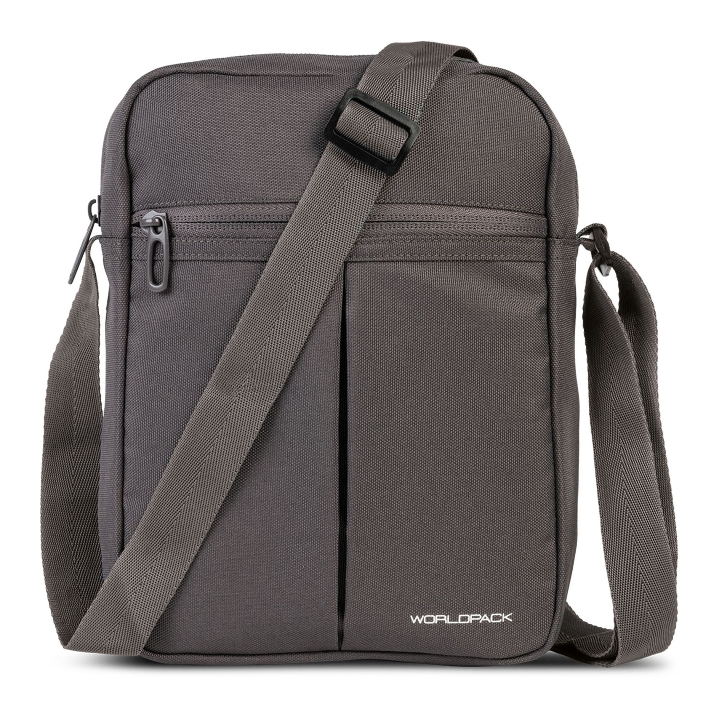 Worldpack Crossbody Bag in Grey: front