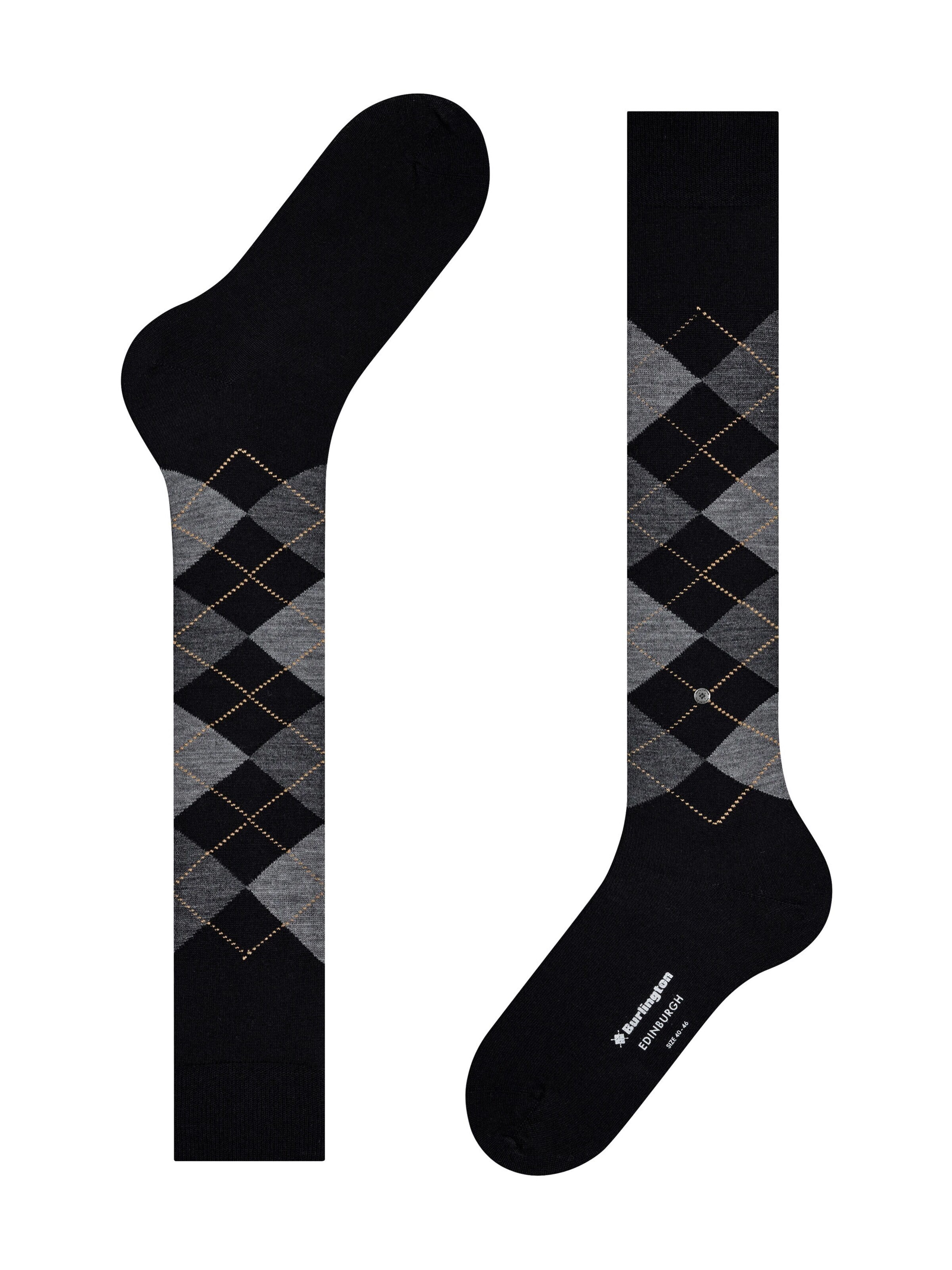 BURLINGTON Knee High Socks 'Edinburgh' in Black: front