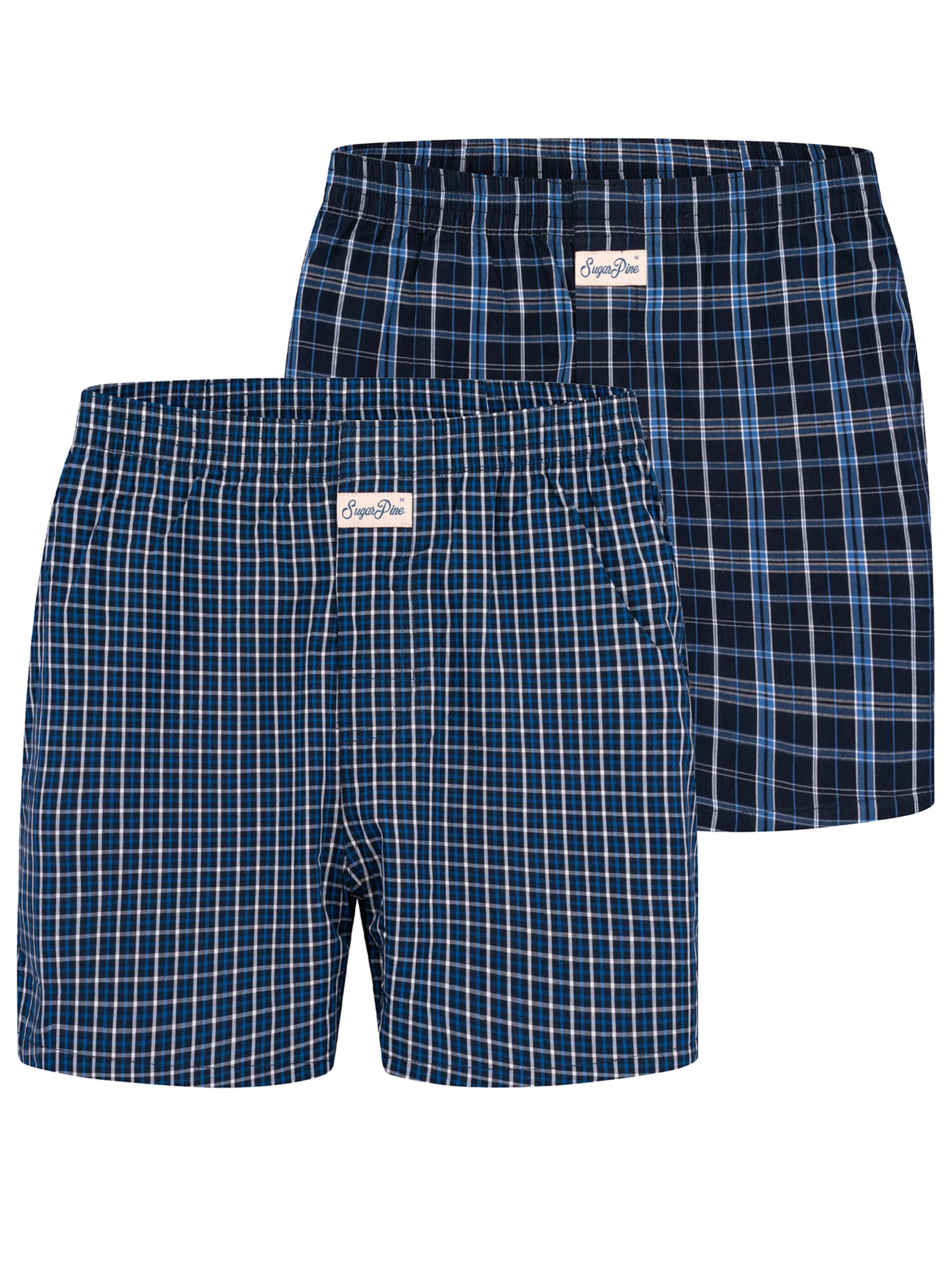 Sugar Pine Boxer ' Mix Karos ' in Blau: Vorderseite