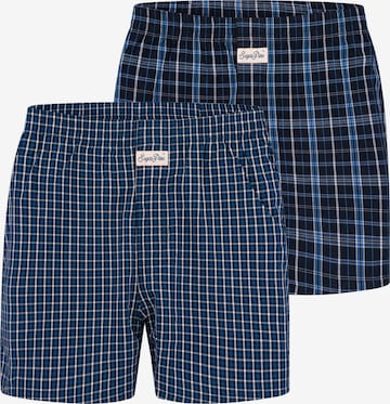 Sugar Pine Boxer ' Mix Karos ' in Blau: Vorderseite