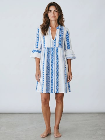 Pink LabelLjetna haljina 'BEACHWEAR BLUE EMBROIDERY' - plava boja