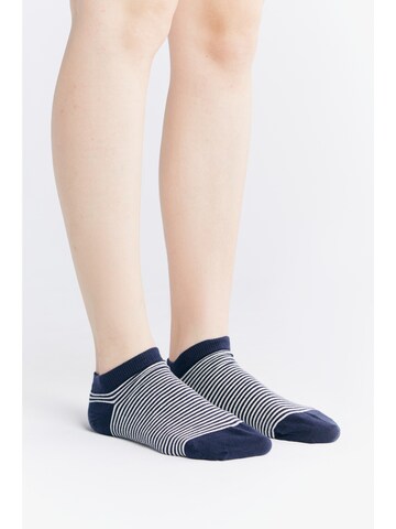 Albero Natur Ankle Socks 'Bio-Baumwoll-Sneakersocken Unisex - 6er Pack' in Blue: front
