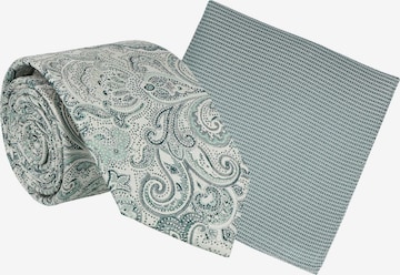 WILLEN Tie 'Paisley / Uni' in Green: front