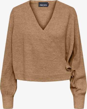 Pieces Tall Pullover 'CELIC' in Braun: predná strana