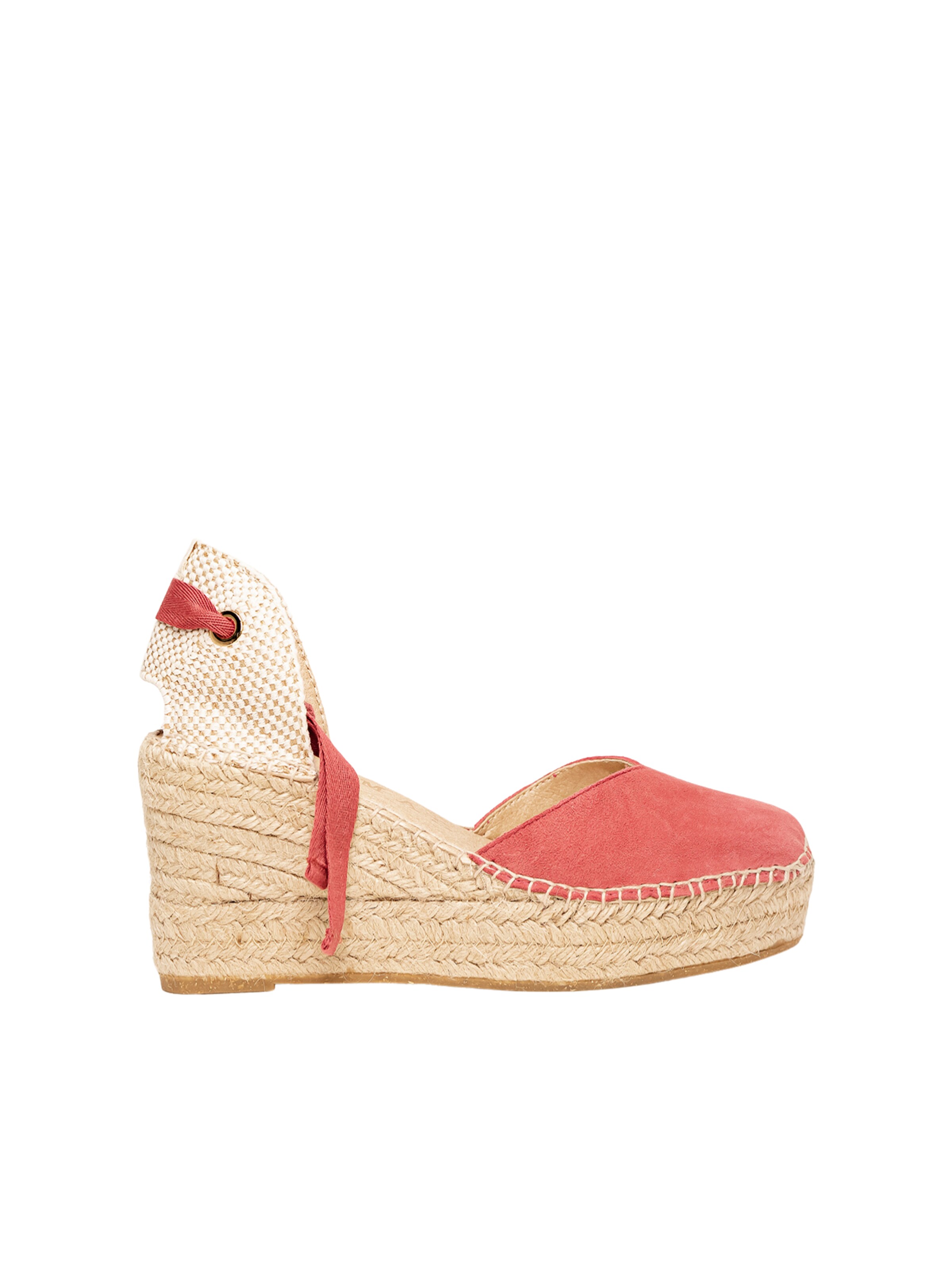 Sandalo 'Alpargata Cuña 8 cm' di Alhamas in rosa: frontale