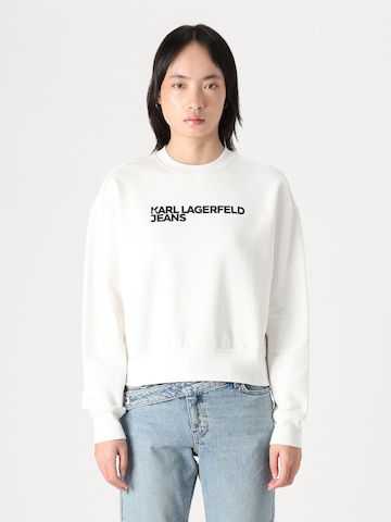 KARL LAGERFELD JEANS Μπλούζα φούτερ 'ESSENTIAL' σε λευκό: μπροστά