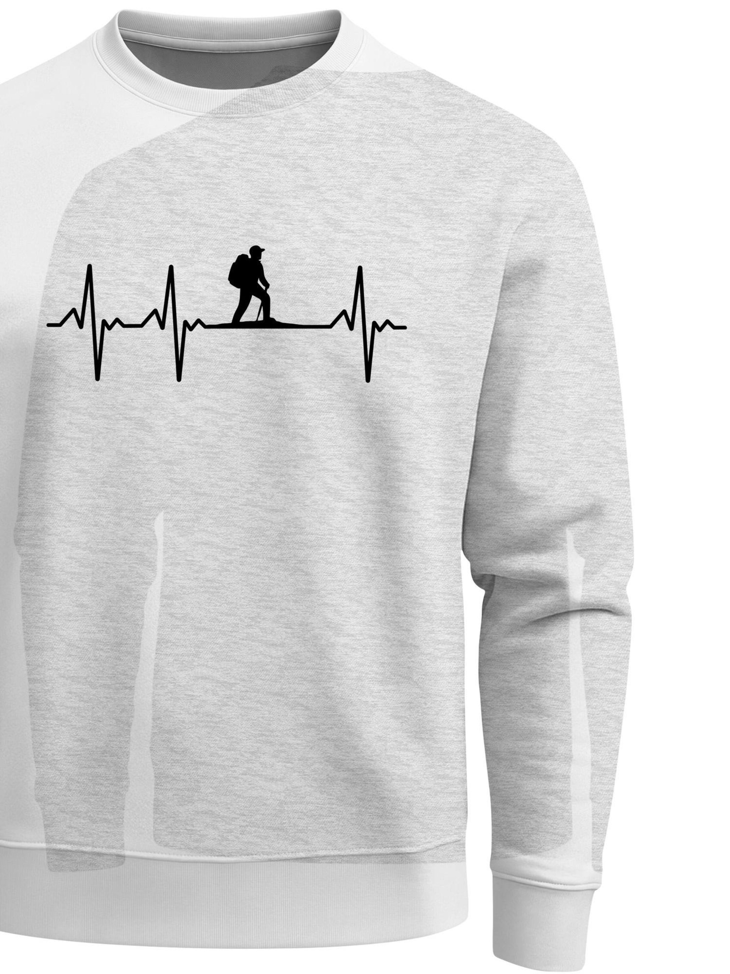 Neverless Sweatshirt 'Wanderer Herzschlag' in Grey