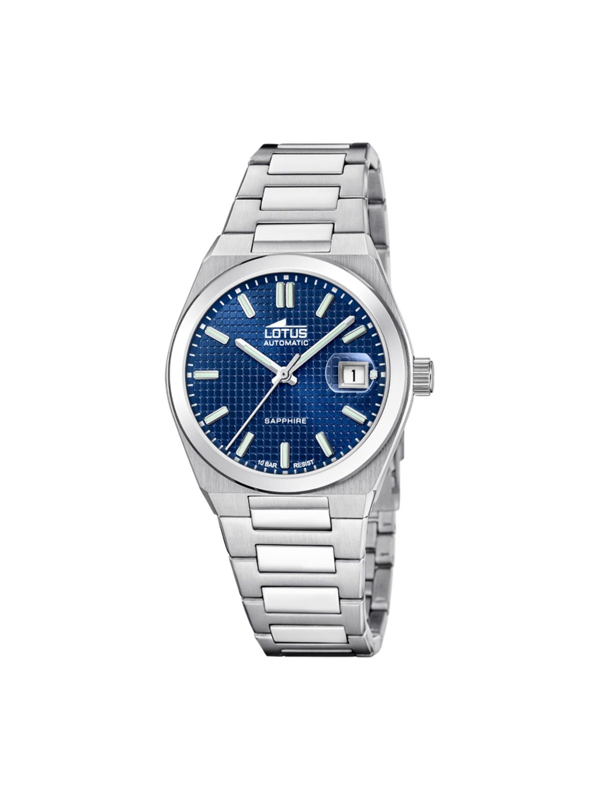 Lotus Analoog horloge in Blauw: voorkant