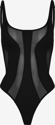 OW Collection - Body camiseta 'TWIST' en negro: frente
