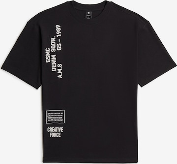 G-STAR T-Shirt - 'Stencil Relaxed' in Schwarz: Vorderseite