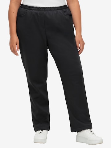 SHEEGO Regular Pants in Black: front