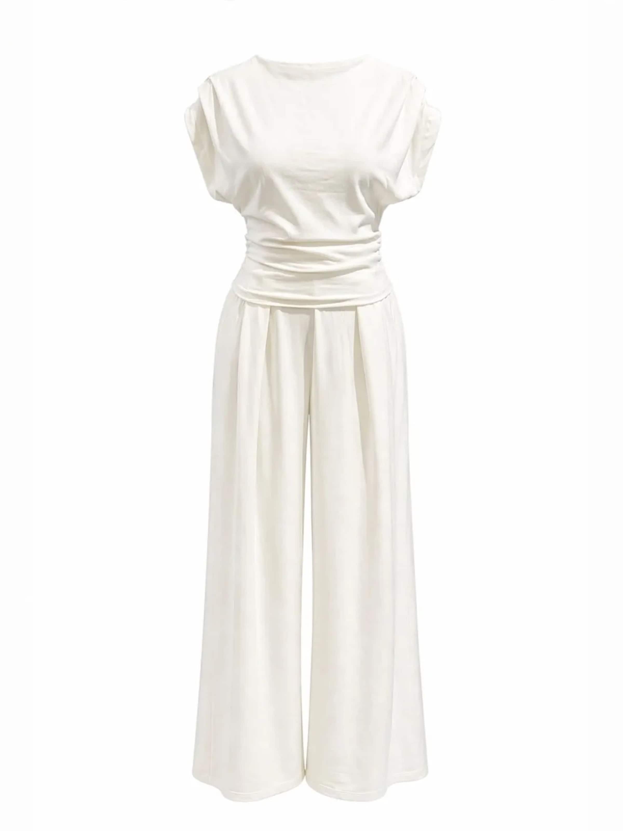 Pantalons de tailleur MixRay en blanc : devant
