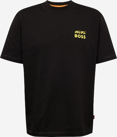 BOSS T-Shirt 'Records' in gelb / mint / dunkellila / schwarz, Produktansicht