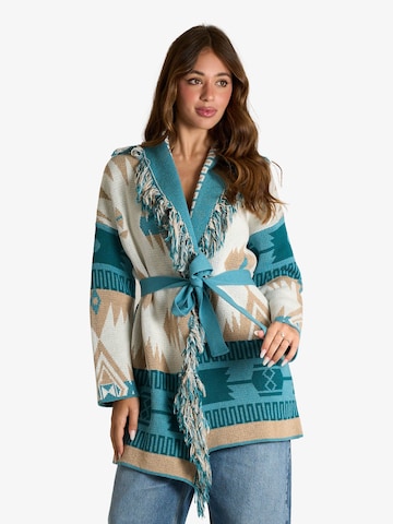 ViCOLO Knit Cardigan 'Folk-Chic' in Blue: front