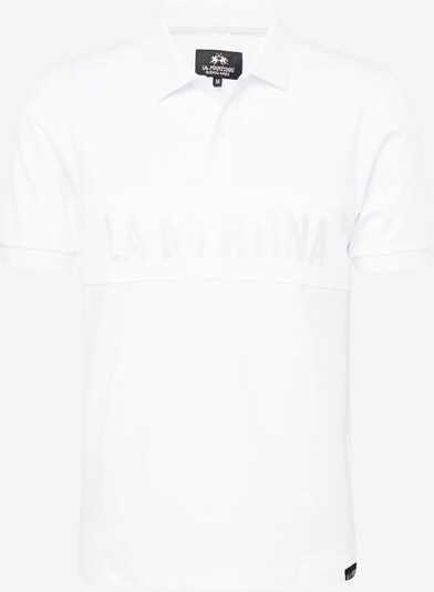 La Martina Poloshirt in grau / schwarz / weiß, Produktansicht