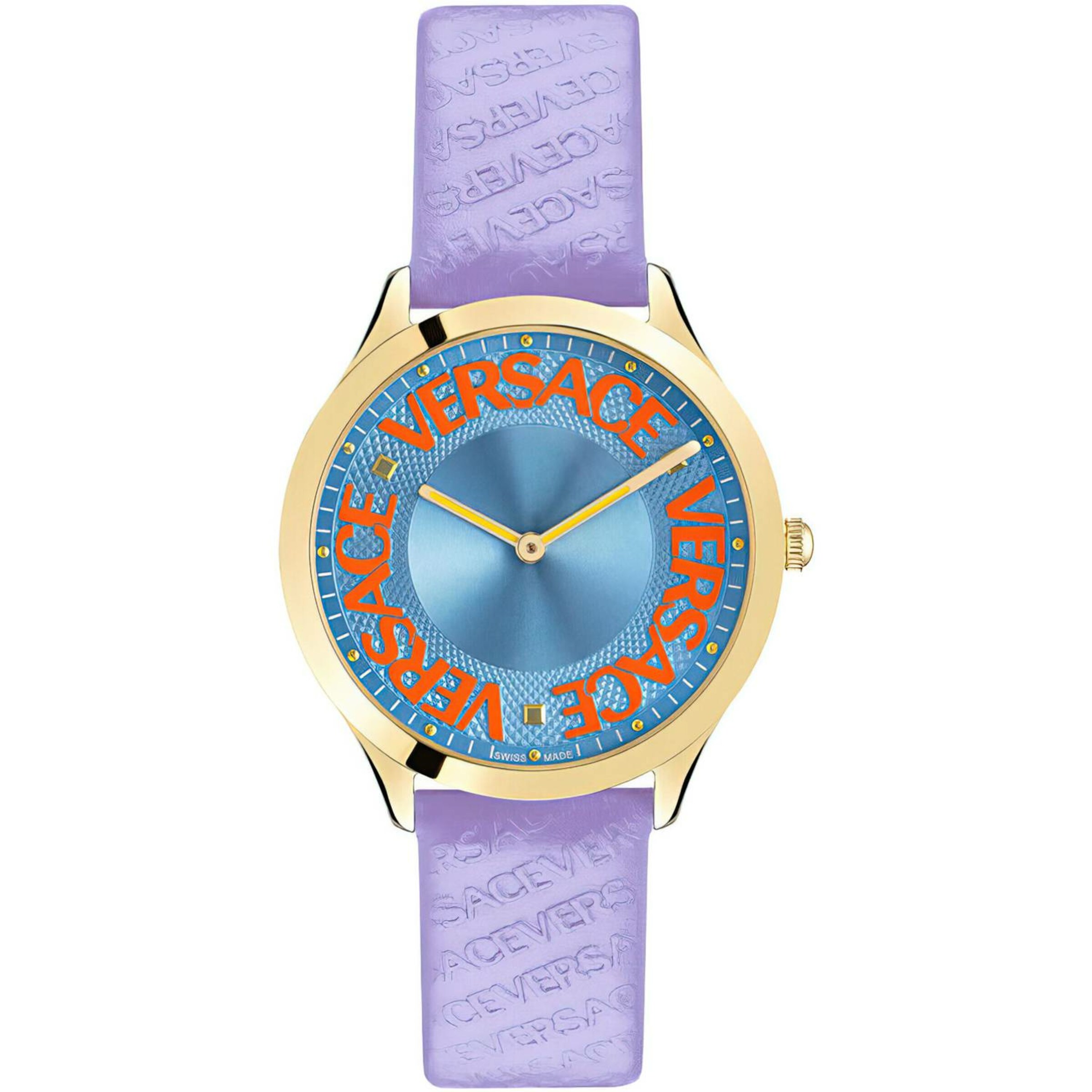 VERSACE Analog watch 'Logo Halo' in Purple: front