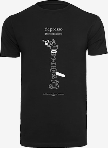 T-Shirt 'Depresso' Mister Tee en noir : devant