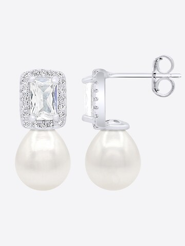 Boucles d'oreilles 'Notre Dame' Ateliers Saint Germain en blanc