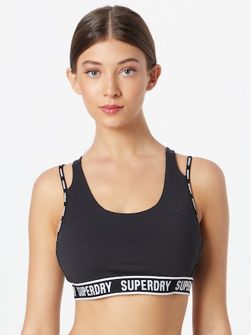 Superdry Korzetová Sportovní podprsenka – černá: přední strana