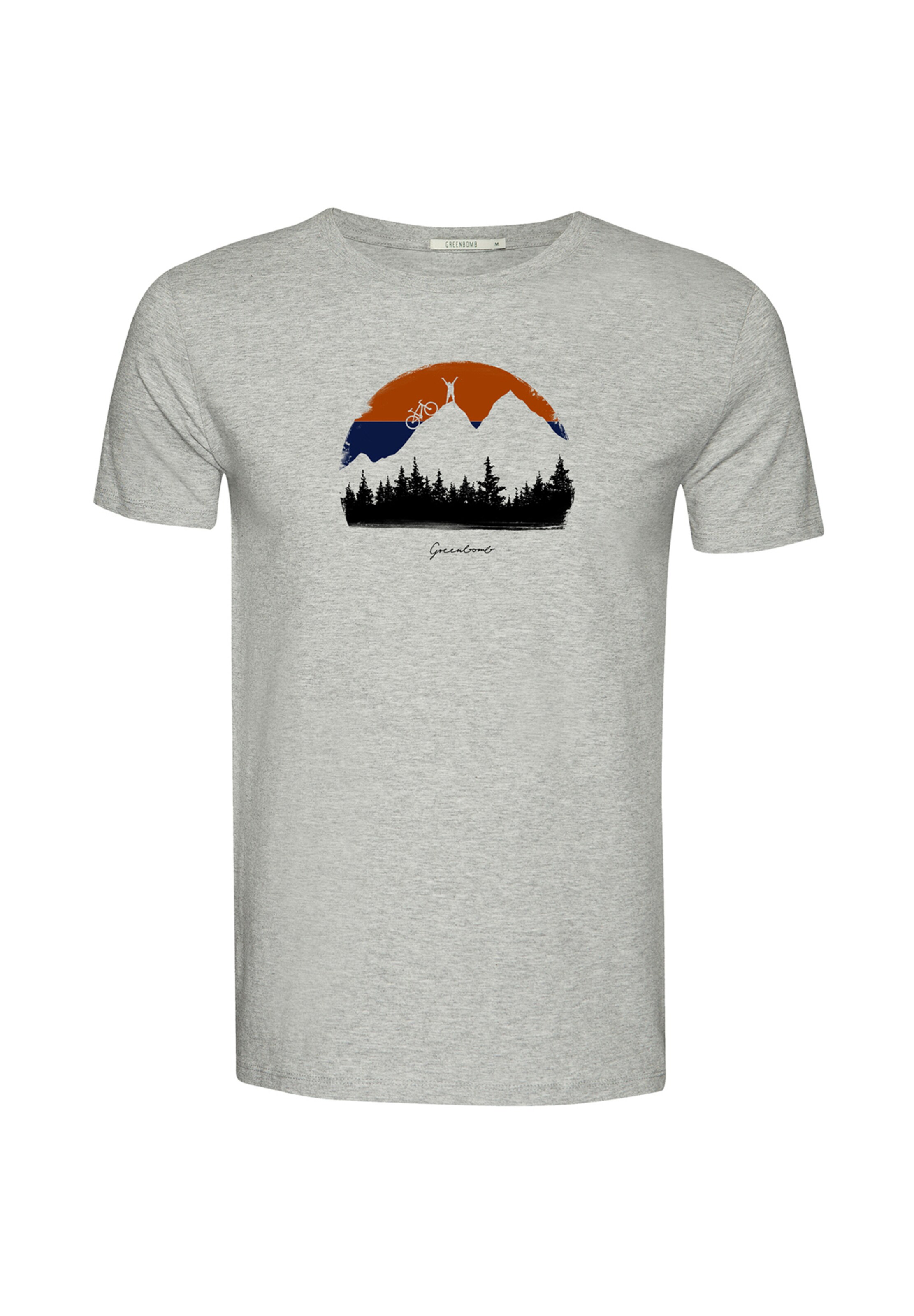 Maglietta 'Nature Forest Happy' di GREENBOMB in grigio: frontale