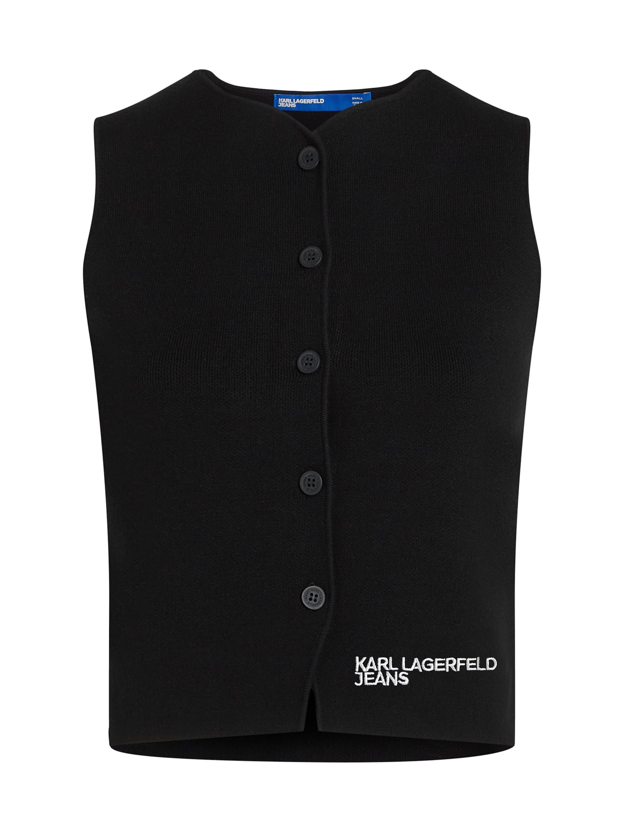 KARL LAGERFELD JEANS Strickweste in Schwarz: Vorderseite