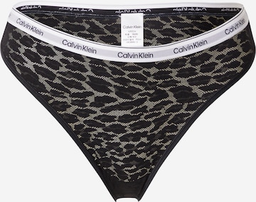 Tanga de la Calvin Klein Underwear pe negru: față