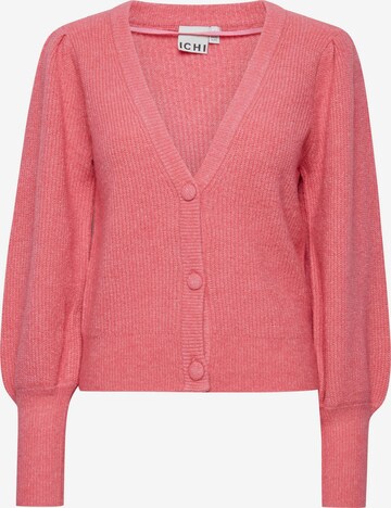 ICHI Knit Cardigan in Pink: front