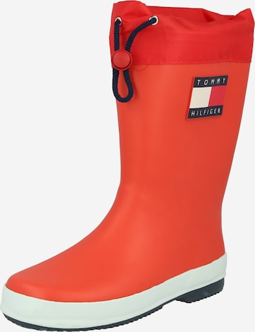 Bottes en caoutchouc TOMMY HILFIGER en rouge : devant