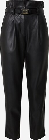 River Island Tapered Pleat-Front Pants in Black: front