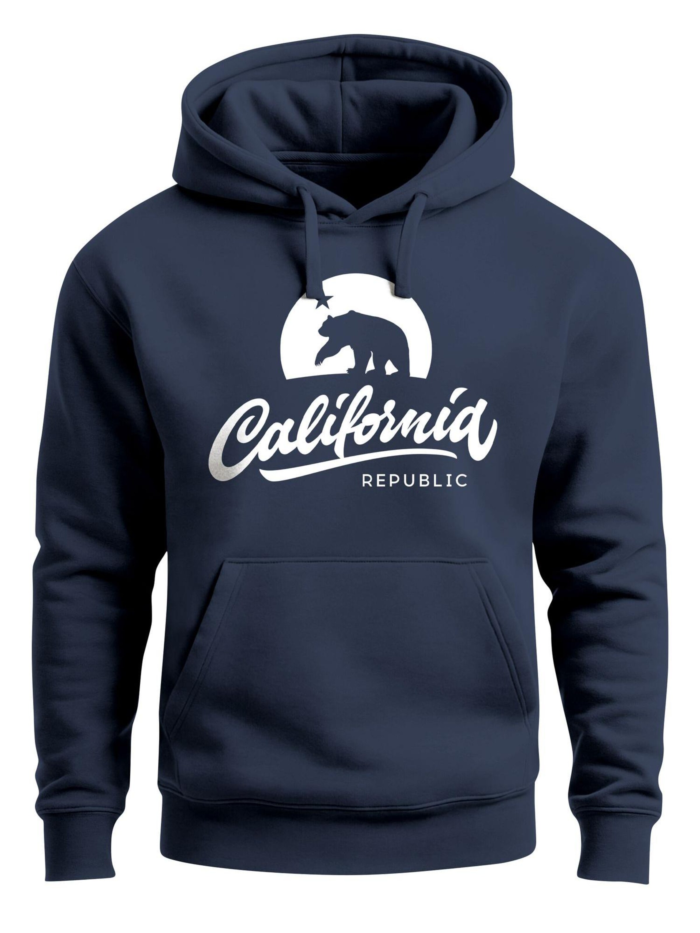 Neverless Sweatshirt 'California Bear' in Blue: front