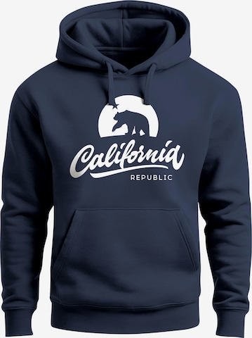 Neverless Sweatshirt 'California Bear' in Blue: front