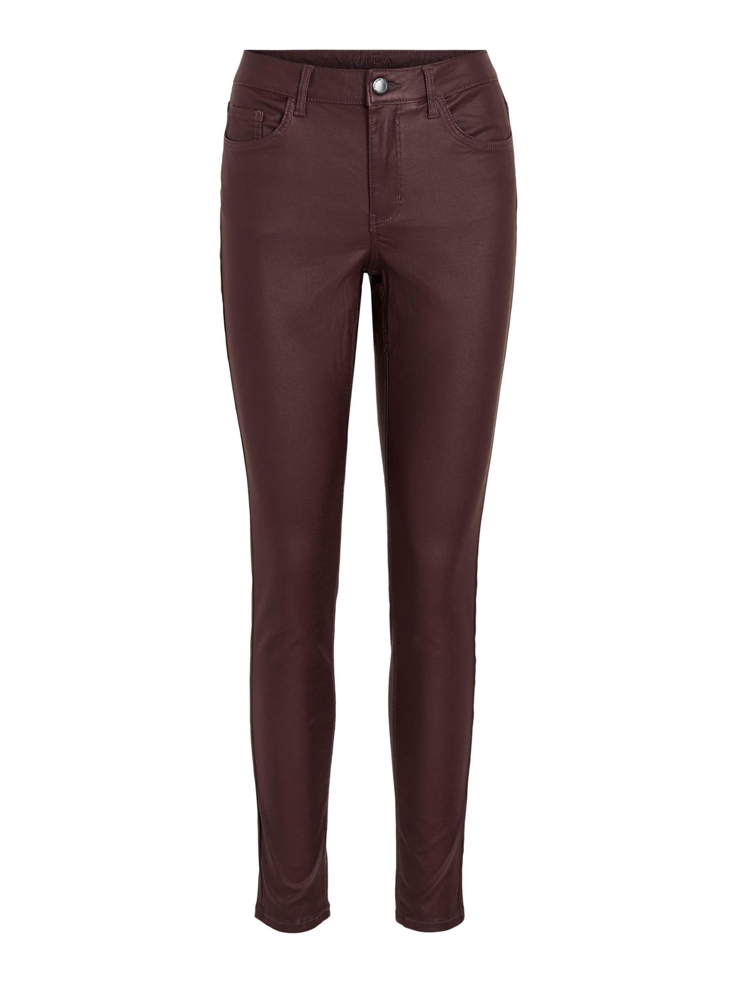 VILA Slim fit Trousers 'SARAH' in Red: front