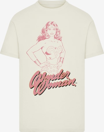 F4NT4STIC Shirt 'Wonder Woman Pink Outline' in Beige: front
