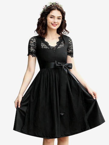 KoJooin Dirndl 'Deutsches Dirndl-Bierkleid für Damen,3-teiliges Kostüm für das bayerische Oktoberfest' in Schwarz: Vorderseite