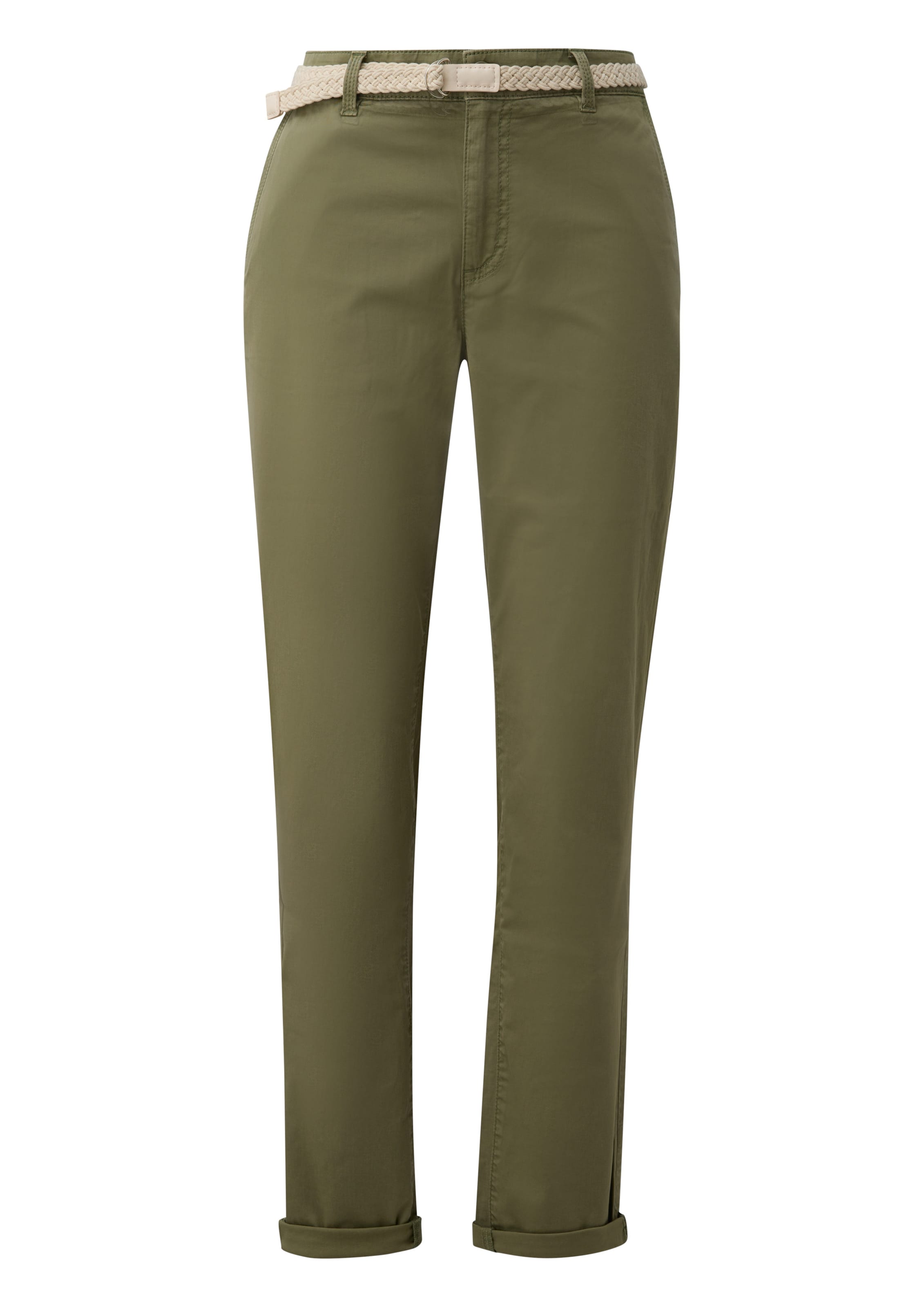 s.Oliver Tapered Chino in Groen: voorkant