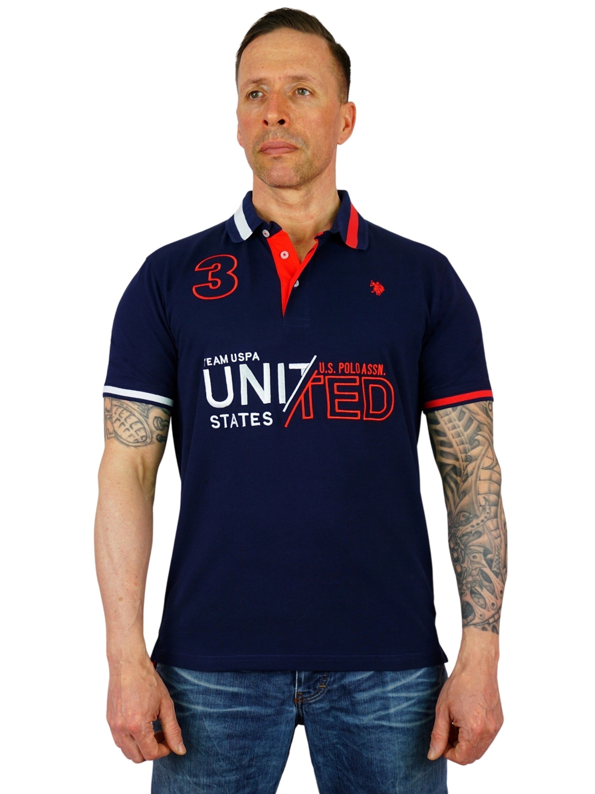 T-Shirt U.S. POLO ASSN. en bleu : devant