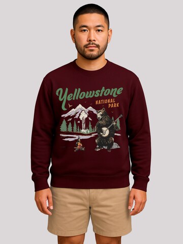 Sweat-shirt 'US National Parks Yellowstone Bear Playing Banjo' F4NT4STIC en marron : devant