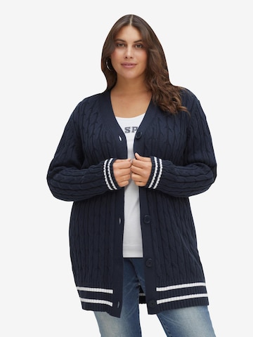 SHEEGO Knit Cardigan in Blue: front